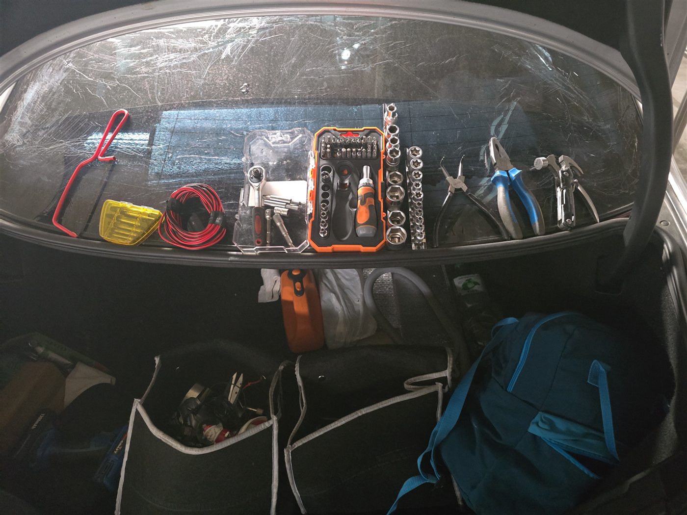 Mobile mechanic tools ready for roadside work